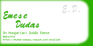 emese dudas business card